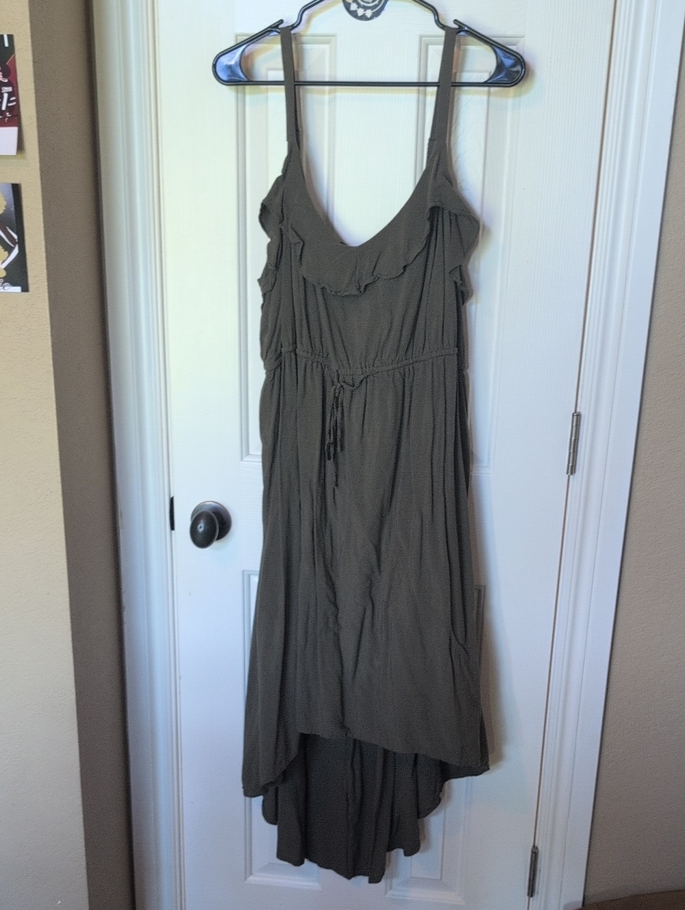 torrid Olive Green High-Low Ruffle Strap Dress